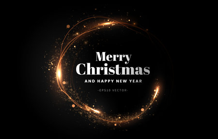 festive Christmas banner illustration featuring seasonal elements and holidayのイラスト素材