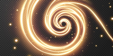 Magical sparkling golden glow effect.のイラスト素材