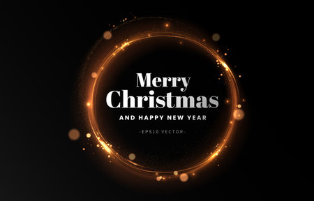 festive Christmas banner illustration featuring seasonal elements and holidayのイラスト素材