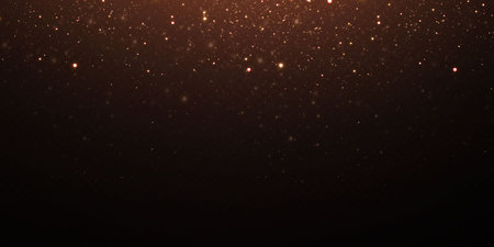 Christmas gold confetti stars are falling.のイラスト素材