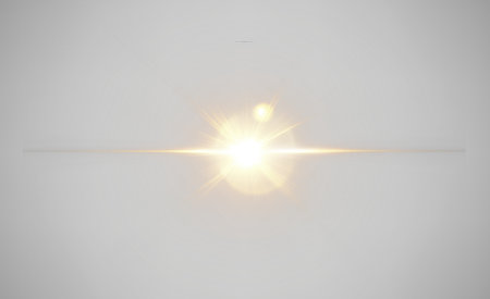 Brilliant light flare PNG overlay for backgrounds and designs inの写真素材