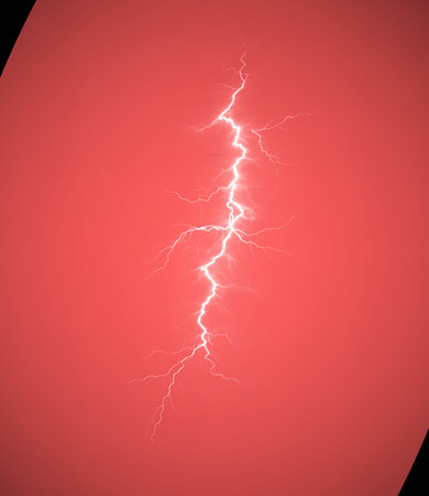 Lightning Strike in Red Sky Capture PNG Overlay for Transparentの素材