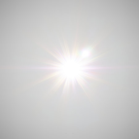 Bright sunlight glare light flare PNG overlay radiant transparent shineの素材
