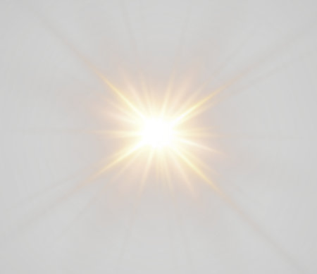 A Bright Camera Flash and Light Flares PNG Overlay, perfectの写真素材