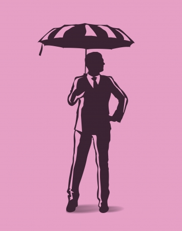 man holding an umbrellaのイラスト素材
