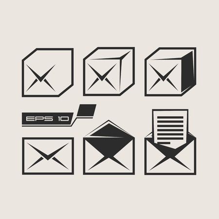 Mail icons setのイラスト素材