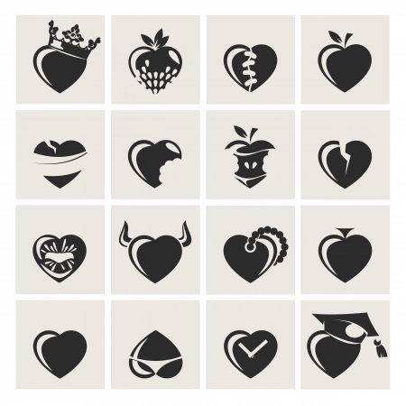 set of symbol heart, vectorのイラスト素材