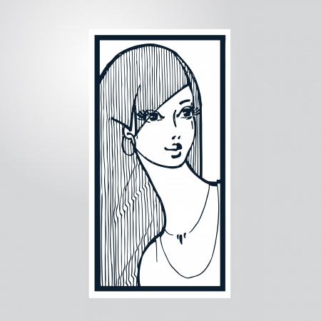 Beautiful young girlのイラスト素材