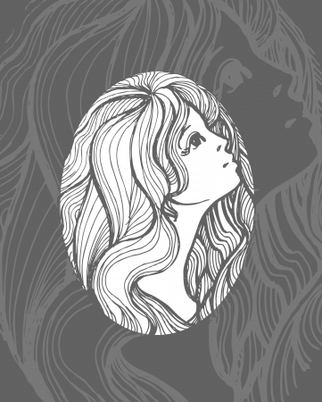 Beautiful young girl のイラスト素材