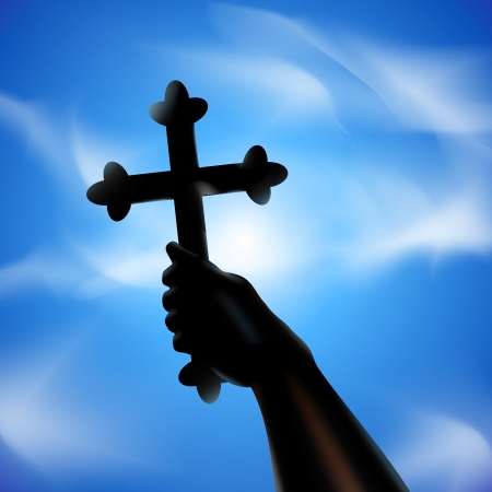 Cross in hand  illustrationのイラスト素材