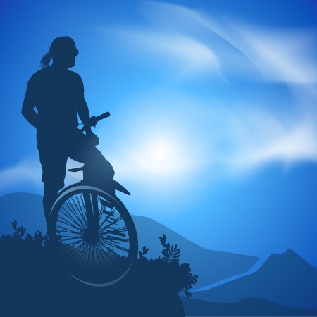 Cyclist  Vector illustrationのイラスト素材