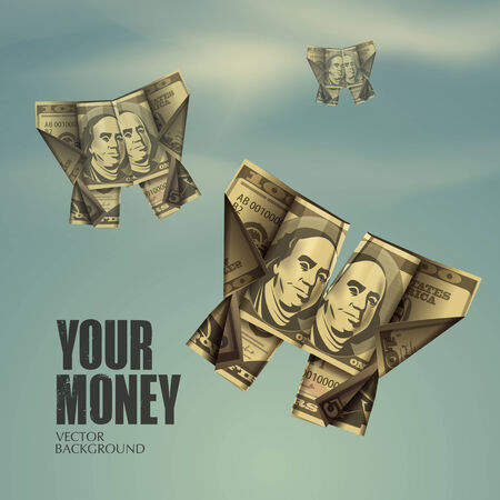 Butterfly  Dollars  Vector formatのイラスト素材