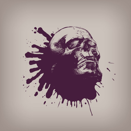 Human skull  Vector formatのイラスト素材