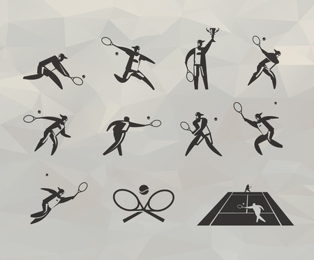 Tennis icons のイラスト素材