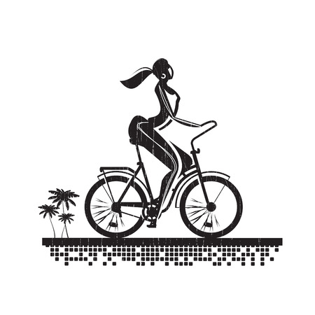 Bicycle ride  Vector formatのイラスト素材