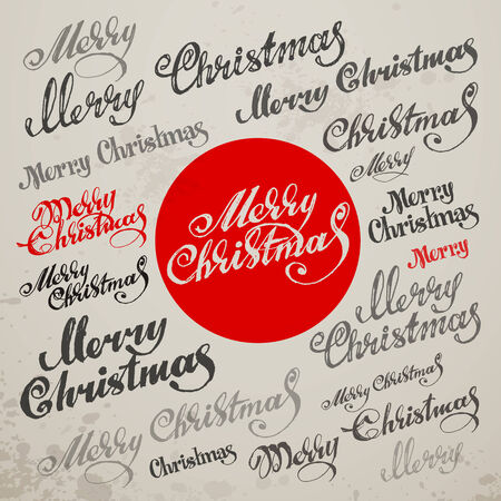 Merry Christmas Vector Calligraphic Lettering. Vector illustrationのイラスト素材