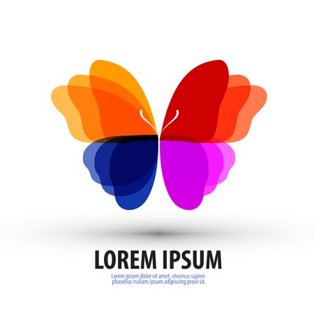 Butterfly with colorful wings on a white background. vector illustrationのイラスト素材