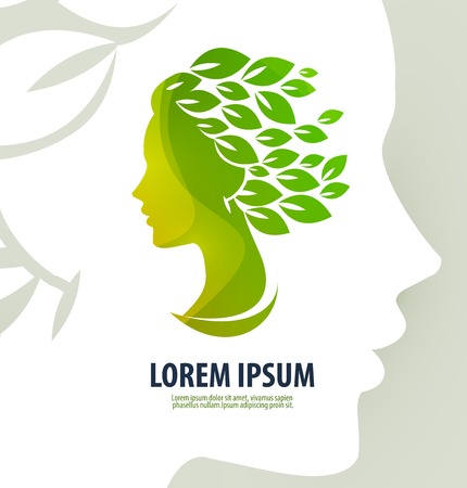 Silhouette of the head of a young girl on a white background. vector illustrationのイラスト素材