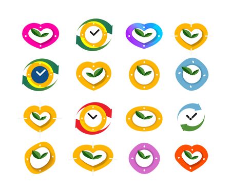 A large collection of colored hours. icons. vector illustrationのイラスト素材