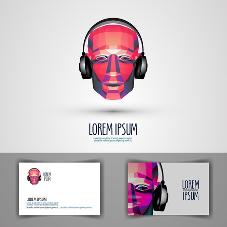 Abstraction head of a man and headphones.のイラスト素材