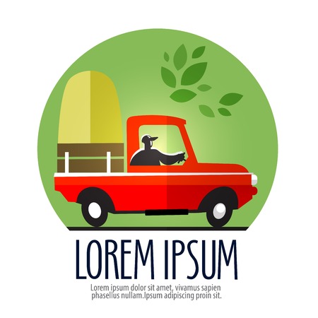 Farming. Truck on a white background. vector illustrationのイラスト素材
