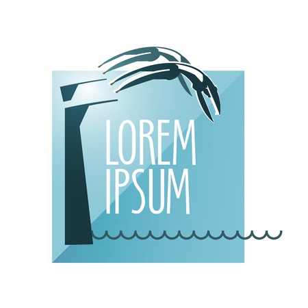 Sport. jump in the pool on a white background. vector illustrationのイラスト素材