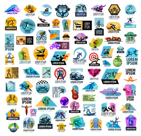 a large collection of sports and athletes on a white background. vector illustrationのイラスト素材