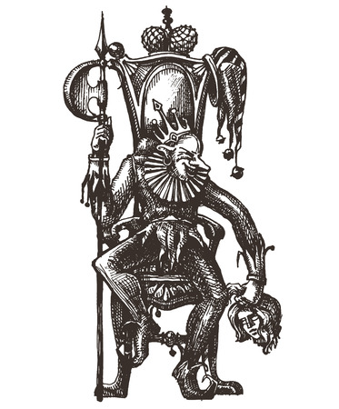 sketch. Joker on a white background. vector illustrationのイラスト素材