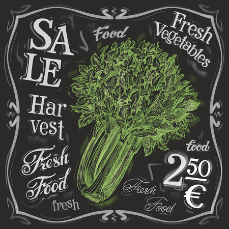 fresh vegetables on a black background. vector illustrationのイラスト素材