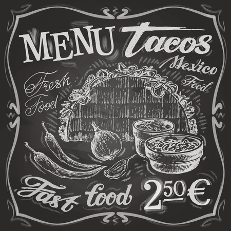 Mexican food on a white background. vector illustrationのイラスト素材