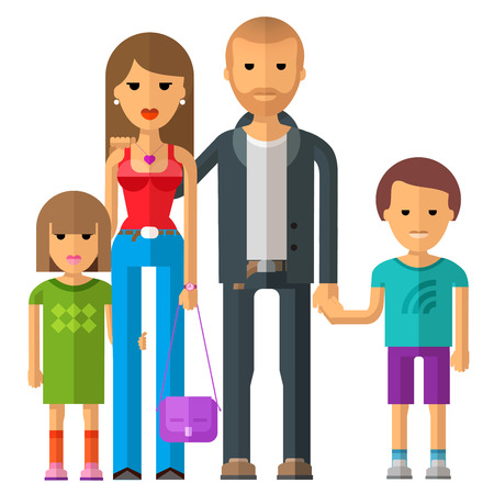 young family on a white background. のイラスト素材