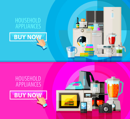collection of home appliances. vector. flat illustrationのイラスト素材
