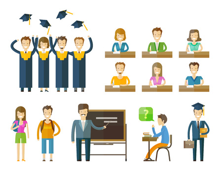 people set color icons on white background. vector illustrationのイラスト素材