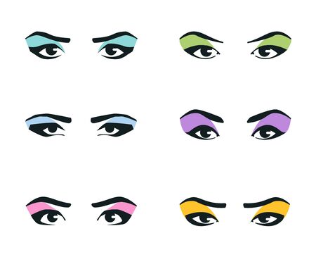 eyes icons set on white background. vector illustrationのイラスト素材