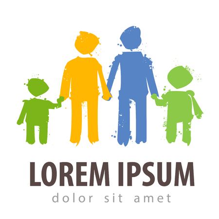 young family on a white background. vector illustrationのイラスト素材