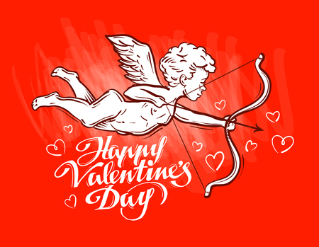 greeting card on the theme of Valentines day. vector illustrationのイラスト素材