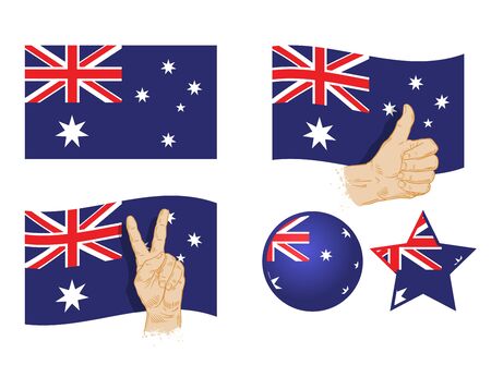 Australian flag isolated on white background. vector illustrationのイラスト素材