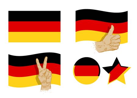flag of Germany isolated on white background. vector illustrationのイラスト素材
