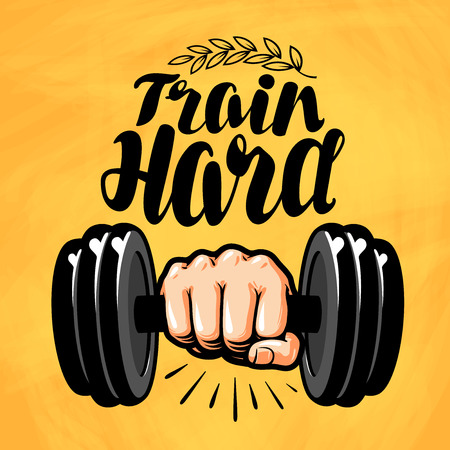 Hand with dumbbell.のイラスト素材