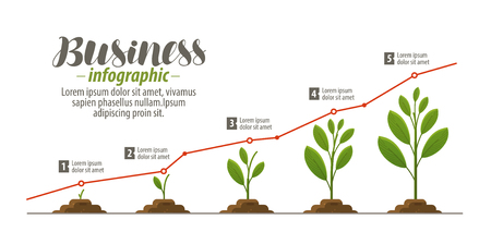 Business concept, infographic. Template for presentation, graph, diagram, chart. Vector illustration.のイラスト素材