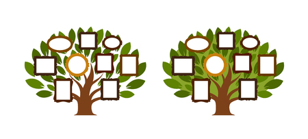 Family tree, genealogy icon or logo. Cartoon vector illustrationのイラスト素材