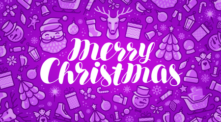 Christmas, xmas greeting card or banner. Holiday concept. Vector illustrationのイラスト素材