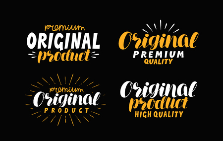 Original product, quality logo or label. Lettering vectorのイラスト素材