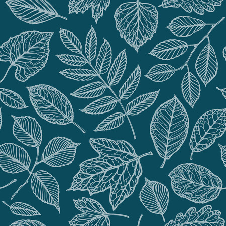 Seamless floral pattern. Nature, leaves backdrop. Decorative background vector illustrationの写真素材