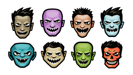 Monsters set. Halloween concept. Cartoon vector illustrationのイラスト素材