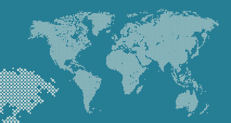 Dotted world map, abstract. Travel, business concept.のイラスト素材