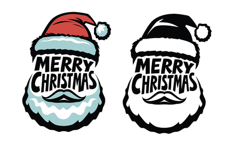 Merry Christmas, handwritten lettering. Santa Claus concept.のイラスト素材