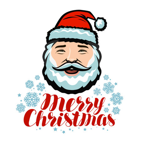 portrait of cheerful Santa Claus. merry Christmas, greeting card. vectorのイラスト素材