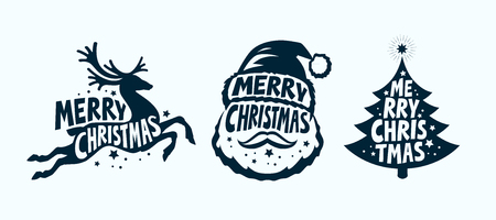 Merry Christmas, label set. Xmas symbol.のイラスト素材