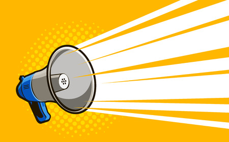 Loudspeaker, megaphone. Advertising announcement attention concept Vector illustrationのイラスト素材